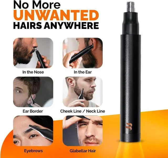 Alt view image 4 of 6 - Brio Nose Hair Trimmer for Men & Women, Comfortable Eyebrow Trimmer with Sleek Design, Ear Hair Trimmer Equipped with a 2 - Edge Rotary & Linear Blade