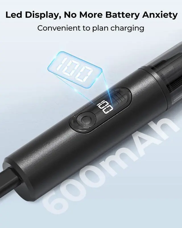 Alt view image 3 of 7 - Nose Hair Trimmer for Men Rechargeable, Electric Nose and Ear Hair Trimmer, Professional Nose Clipper, LED Display, Waterproof, Portable Travel Size, Painless, Black