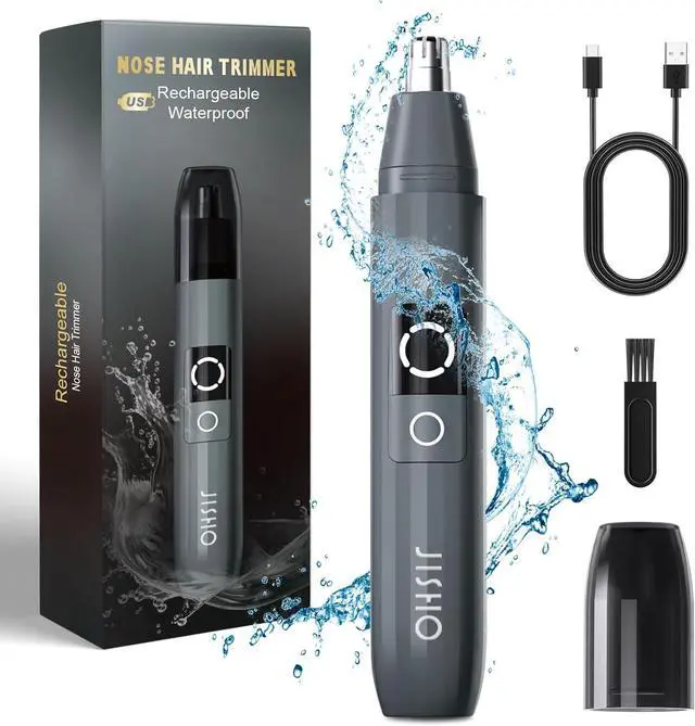 Main image of JISHO Rechargeable Ear and Nose Hair Trimmer for Men Women-12000 RPM Powerful Motor with Dual Edge Blades, Waterproof, USB Type-C, Easy to Clean Travel Size