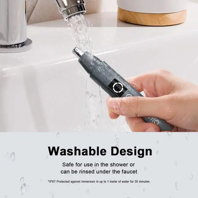 Alt view image 5 of 6 - JISHO Rechargeable Ear and Nose Hair Trimmer for Men Women-12000 RPM Powerful Motor with Dual Edge Blades, Waterproof, USB Type-C, Easy to Clean Travel Size