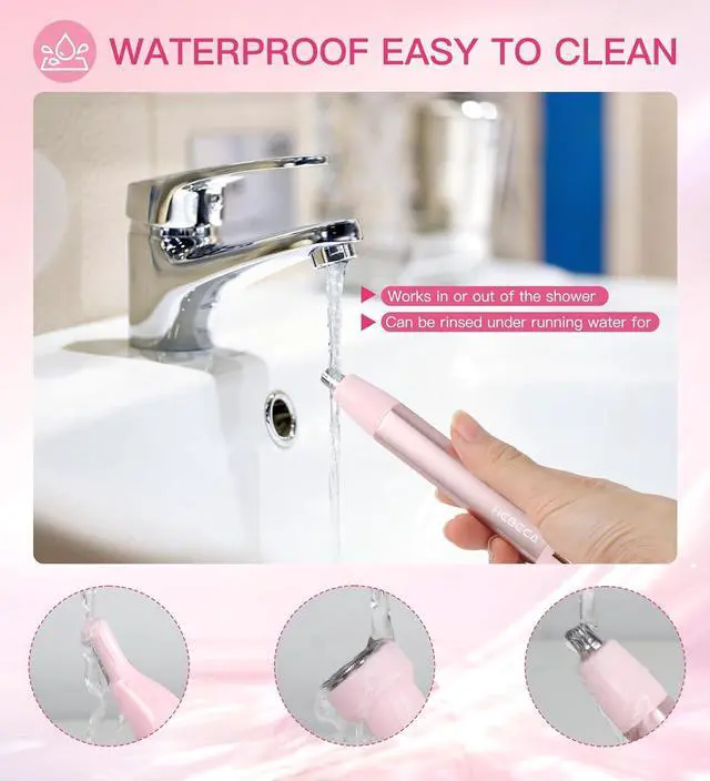 Alt view image 5 of 7 - Nose Hair Trimmer for Women 3in1 Facial Hair Removal Trimmers with Storage Base - Waterproof, Portable USB Rechargeable with Travel Bag- Trims Nose, Ear, Eyebrow, Peach-Fuzz, Lips, Chin Face Hair