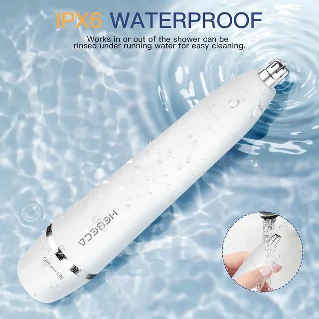 Alt view image 7 of 7 - Nose & Ear Trimmer - Electric Rechargeable Facial Hair Remover for Women & Men, Portable Waterproof Eyebrow Trimmer (Silver)