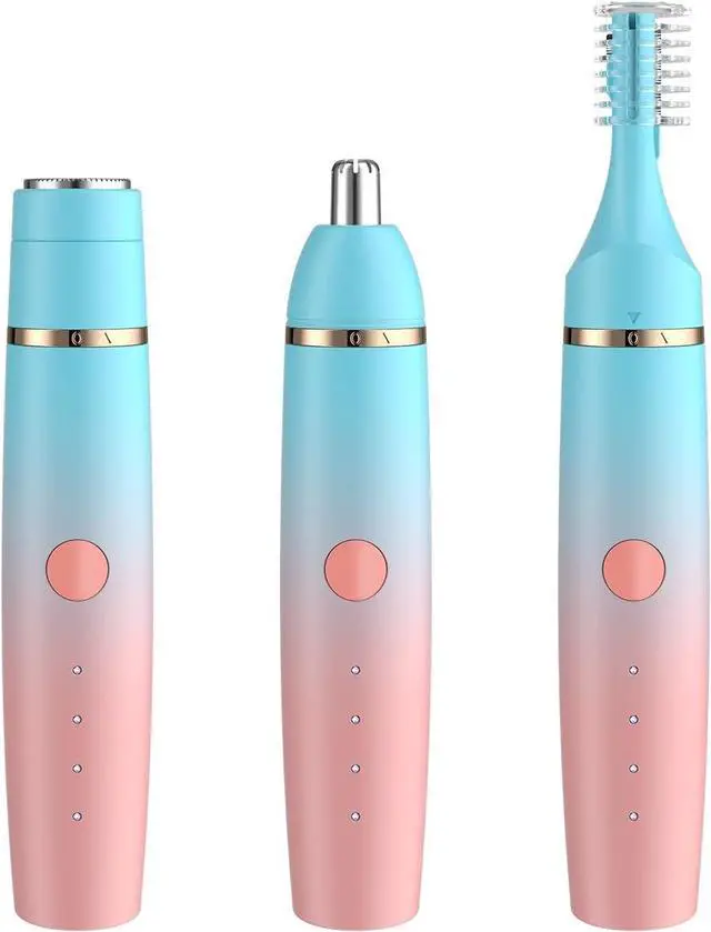 Main image of Nose Hair Trimmer for Men and Women, Eyebrow Trimmer, Electric Shaver Razor 3 in 1, Portable, Waterproof and Rechargeable for Ears, Face, Legs (Blue Pink)