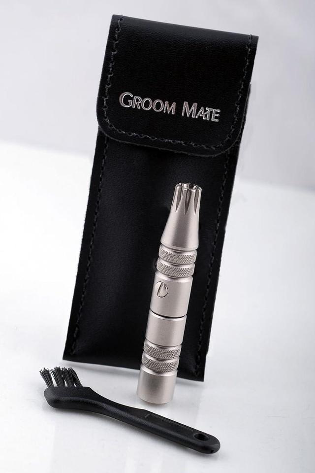 Alt view image 4 of 6 - Platinum XL Nose & Ear Hair Trimmer with Leather Pouch & Brush - Engineered to Last a Lifetime - Made in USA