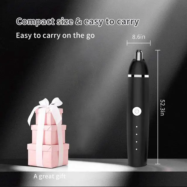 Alt view image 7 of 7 - Nose Hair Trimmer for Men and Women, Portable, Waterproof and Rechargeable for Ears, Face (Black)