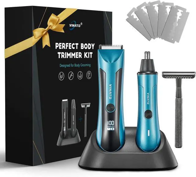 Main image of VINATO Electric Trimmer Set - All-in-one Mens Grooming Kit, Body & Beard Razor, Nose Trimmer