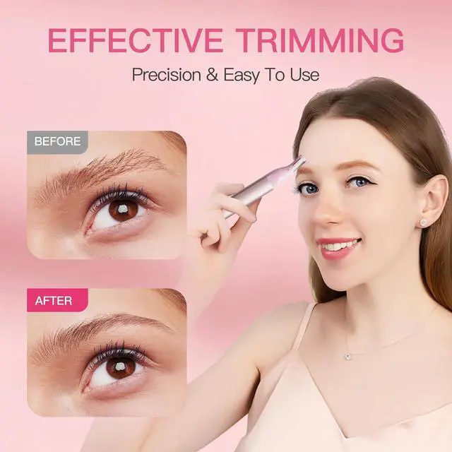 Alt view image 4 of 6 - Nose Hair Trimmer for Women 3in1 Facial Hair Removal Trimmers- Rechargeable, Waterproof, Portable with Travel Bag- Trims Nose, Ear, Eyebrow, Peach-Fuzz, Lips, Chin Face Hair Remover FT2003 (Pink)