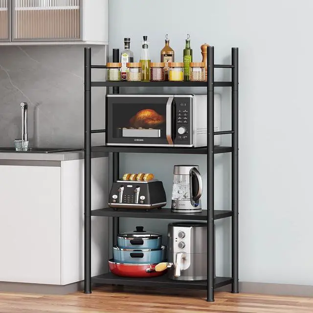 Main image of Denkee 4 Tiers Kitchen Bakers Rack, Heavy Duty Free Standing Baker's Rack for Kitchens with Storage, Upgraded Industrial Microwave Stand Rack (22.83 L x 14.96 W x 48.85 H)