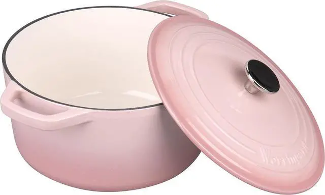 Alt view image 5 of 7 - Enameled Cast Iron Dutch Oven Pot with Lid, for Bread Baking, Round Bread Oven- include Sourdough Bread Baking Supplies Set, 6QT, Pink