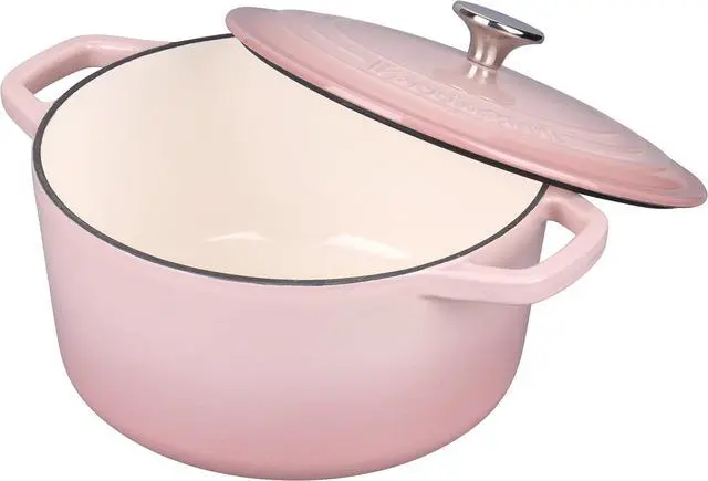 Alt view image 6 of 7 - Enameled Cast Iron Dutch Oven Pot with Lid, for Bread Baking, Round Bread Oven- include Sourdough Bread Baking Supplies Set, 6QT, Pink