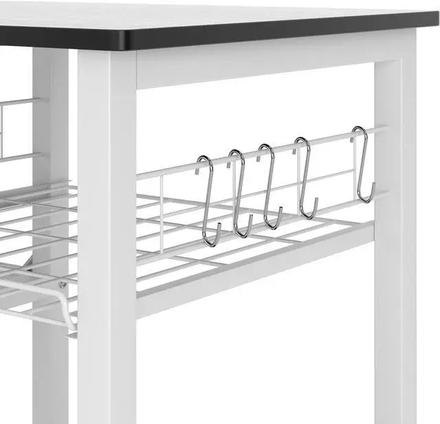 Alt view image 5 of 6 - SogesHome 4-Tier Microwave Stand Shelf, Kitchen Storage Organize Shelf, Coffee Snack for Home, Kitchen, Living-Room, Walnut Black