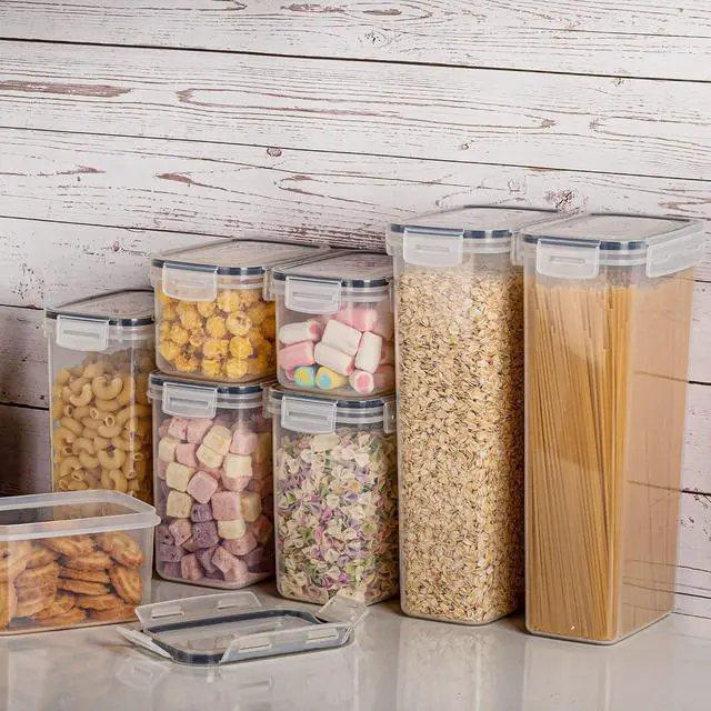 Alt view image 5 of 6 - Airtight Food Storage Containers with Lids, Vtopmart 24 pcs Plastic Kitchen and Pantry Organization Canisters for Cereal, Dry Food, Flour and Sugar, BPA Free, Includes 24 LabelsBlack