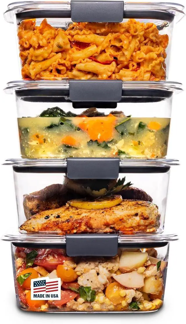 Main image of Rubbermaid Brilliance BPA Free Airtight Food Storage Containers with Lids, Set of 4 (4.7 Cup) Ideal for Lunch, Meal Prep, and Leftovers