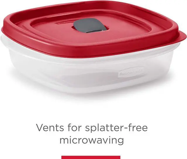 Alt view image 2 of 6 - Rubbermaid 16-Piece BPA-Free Plastic Food Storage Set, Red Vented Lids - Microwave, Dishwasher Safe: Perfect for Meal Prep, Leftovers, and Kitchen Organization