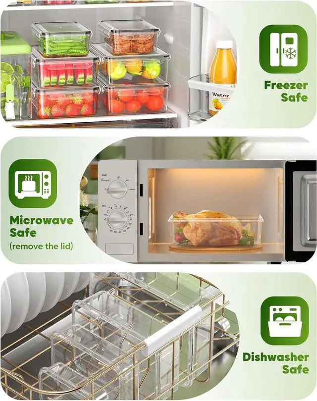 Alt view image 4 of 7 - 60 PCS Food Storage Containers with Lids(30 Containers & 30 Lids), BPA-Free Plastic Food Containers for Kitchen Storage, Leak Proof, Reusable Meal Prep Containers with Labels & Pen