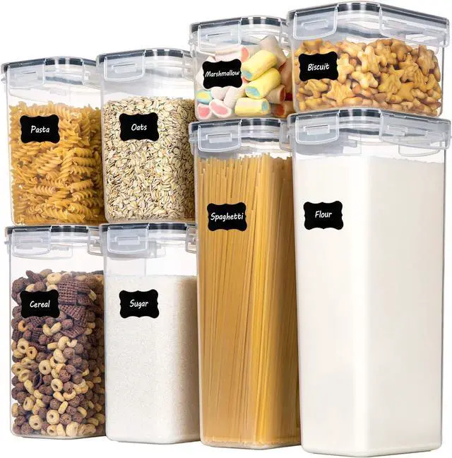 Main image of CHEFSTORY Airtight Food Storage Containers with Lids, 8 PCS Plastic Storage Canisters for Kitchen & Pantry Organization,Dry Food Canisters for Flour, Sugar and Cereal