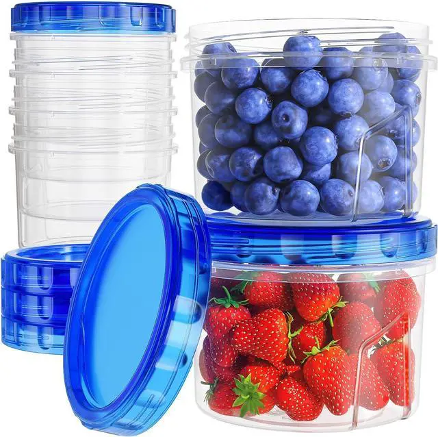 Main image of Freezer Storage Containers, [6 Pack-16 Oz] Airtight Plastic Food Storage Containers with Twist Top Lids, Soup, Meal Prep Containers | BPA Free | Stackable | Leakproof | Microwave/Dishwasher Safe