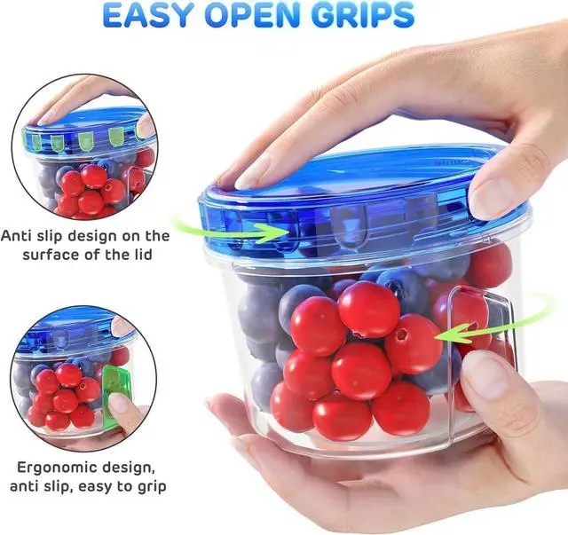 Alt view image 4 of 6 - Freezer Storage Containers, [6 Pack-16 Oz] Airtight Plastic Food Storage Containers with Twist Top Lids, Soup, Meal Prep Containers | BPA Free | Stackable | Leakproof | Microwave/Dishwasher Safe