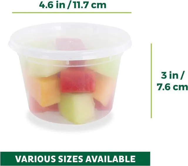 Alt view image 3 of 7 - Freshware Food Storage Containers [50 Set] 16 oz Plastic Deli Containers with Lids, Slime, Soup, Meal Prep Containers | BPA Free | Stackable | Leakproof | Microwave/Dishwasher/Freezer Safe