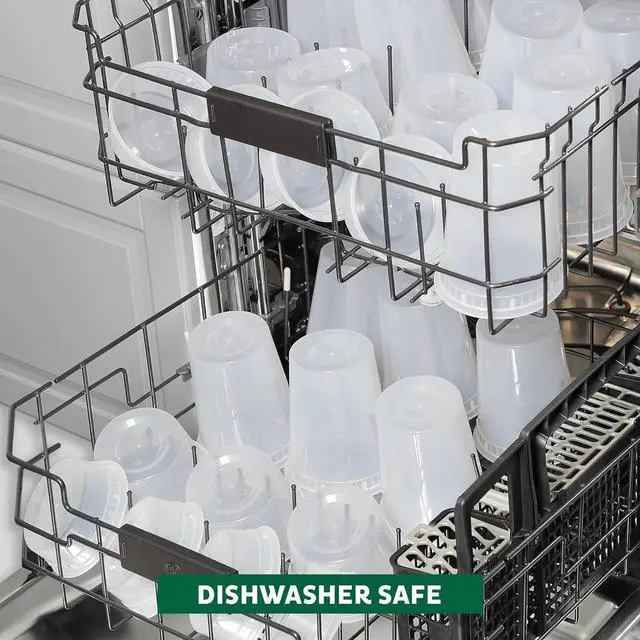 Alt view image 6 of 7 - Freshware Food Storage Containers [50 Set] 16 oz Plastic Deli Containers with Lids, Slime, Soup, Meal Prep Containers | BPA Free | Stackable | Leakproof | Microwave/Dishwasher/Freezer Safe