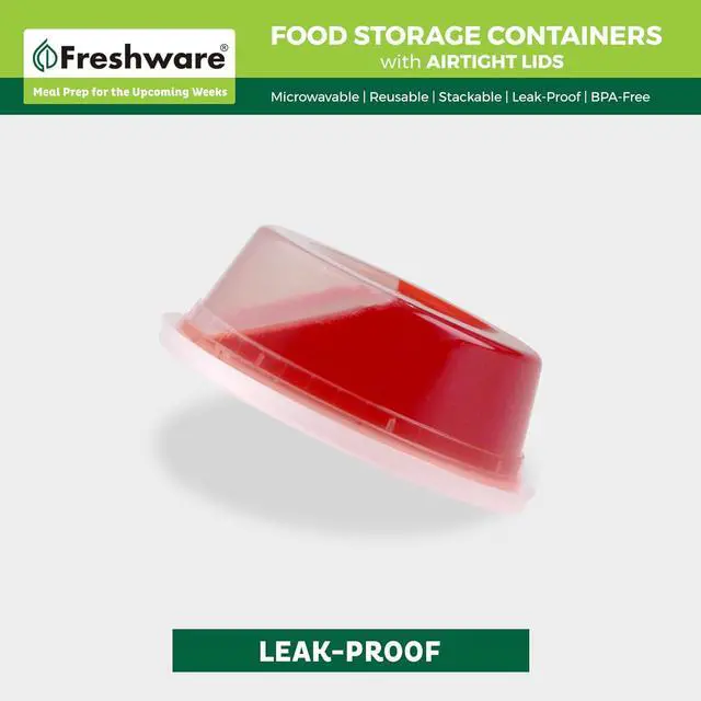 Alt view image 4 of 7 - Freshware Food Storage Containers [50 Set] 8 oz Plastic Deli Containers with Lids, Slime, Soup, Meal Prep Containers | BPA Free | Stackable | Leakproof | Microwave/Dishwasher/Freezer Safe