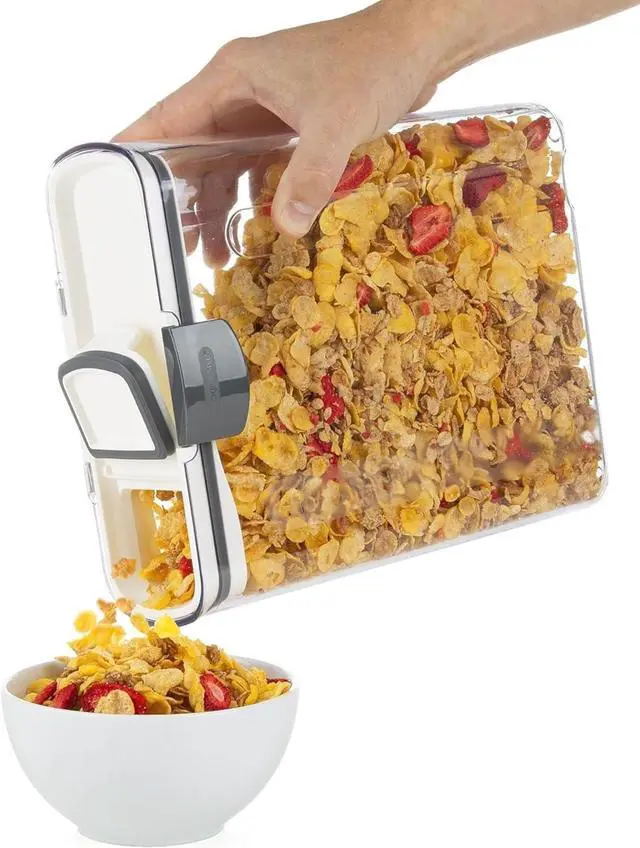 Alt view image 4 of 7 - ProKeeper+ 9-Piece Airtight Food Storage Container Set  Clear Plastic Flour and Sugar Canister Set with Magnetic Accessories for Kitchen Organization (Grey, 9-Piece)