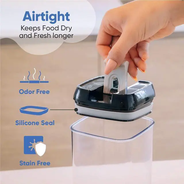 Alt view image 4 of 7 - Chef's Path - Set of 7 Airtight Food Storage Containers for Kitchen Storage - Clear Plastic - Durable Strong Lids - Labels and Chalk Marker