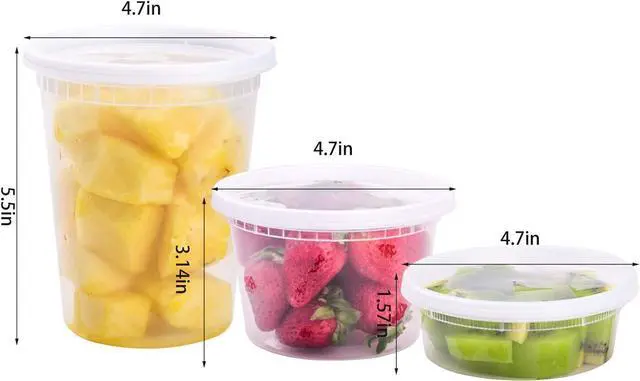 Alt view image 2 of 7 - TashiBox [8 oz,16oz,32oz,48Sets,16Sets each size Plastic food storage containers with lids airtight,BPA Free,Microwave/Dishwasher/Freezer Safe