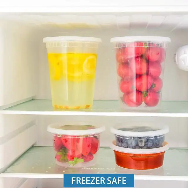 Alt view image 6 of 7 - TashiBox [8 oz,16oz,32oz,48Sets,16Sets each size Plastic food storage containers with lids airtight,BPA Free,Microwave/Dishwasher/Freezer Safe