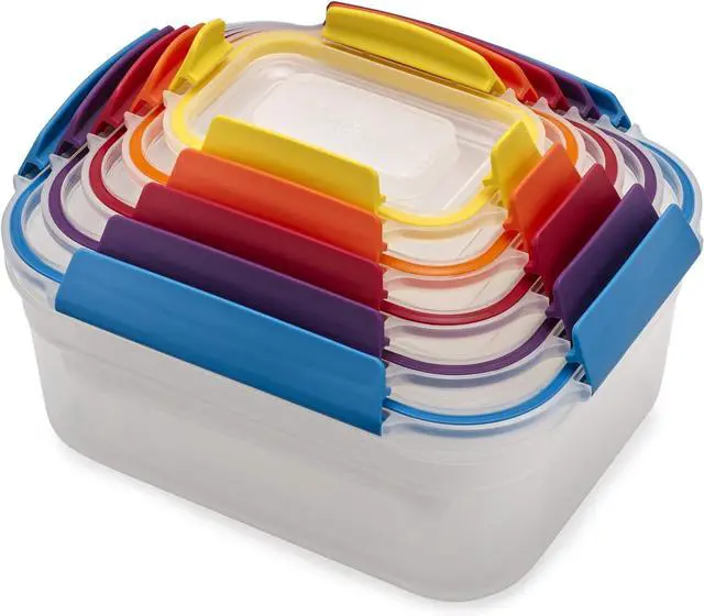 Main image of Joseph Joseph Nest Lock Plastic BPA Free Food Storage Container Set with Lockable Airtight Leakproof Lids, 10-Piece, Multi-Color
