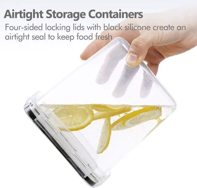 Alt view image 3 of 7 - CHEFSTORY Airtight Food Storage Containers with Lids, 8 PCS Plastic Storage Canisters for Kitchen & Pantry Organization,Dry Food Canisters for Flour, Sugar and Cereal