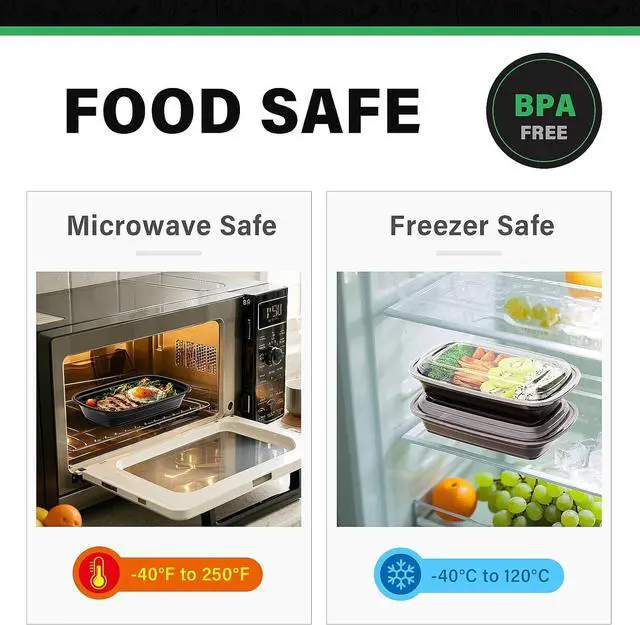Alt view image 2 of 7 - Meal Prep Container, 50 Pack 32 oz Food Storage Containers with Lids, Disposable Bento Box Reusable Plastic Lunch Box, BPA Free Take-Out Box Microwave Dishwasher Freezer Safe