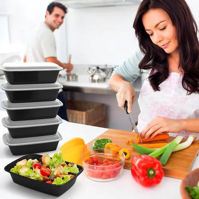 Alt view image 5 of 7 - Meal Prep Containers Reusable 38oz - Food Prep Containers with Lids 50 Pack, Disposable To Go Food Containers, Leakproof, Stackable, Takeout, BPA-Free, Microwave/Freezer Safe