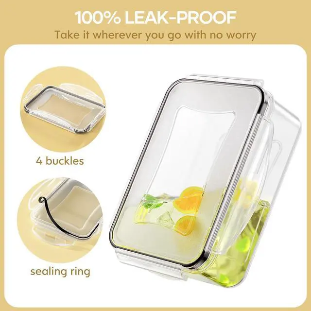 Alt view image 3 of 7 - 50-Piece Food Storage Containers with Lids (25 Containers & 25 Lids), Airtight Reusable Meal Prep Containers for Lunch, Plastic Kitchen Storage Containers with Labels & Marker Pen