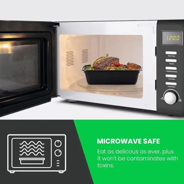 Alt view image 3 of 7 - Meal Prep Containers [38OZ] Plastic Food Storage Containers With Lids,10-Pack Reusable To Go Containers, Disposable Food Prep Container, BPA-free, Stackable, Microwave/Dishwasher/Freezer Safe