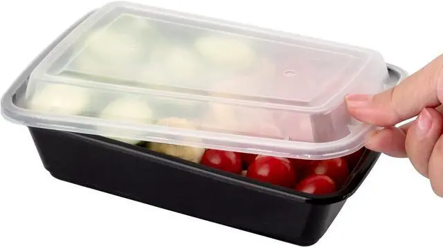 Alt view image 6 of 7 - Meal Prep Containers [38OZ] Plastic Food Storage Containers With Lids,10-Pack Reusable To Go Containers, Disposable Food Prep Container, BPA-free, Stackable, Microwave/Dishwasher/Freezer Safe