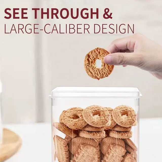 Alt view image 5 of 7 - PRAKI Large Airtight Food Storage Containers with Lids, 10PCS Plastic Cereal Storage Containers, Kitchen & Pantry Organizers and Storage for Sugar, Flour, Baking Supplies with Lables & Mark