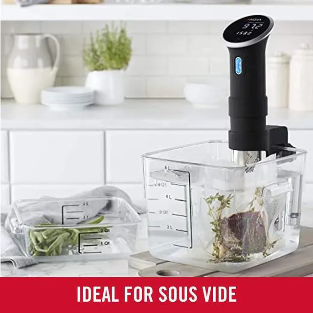 Alt view image 4 of 7 - Rubbermaid Commercial Products, Space Saving Square Food Storage Container, 12 Quart, Clear, for Kitchen/Sous Vide/Meal Prep