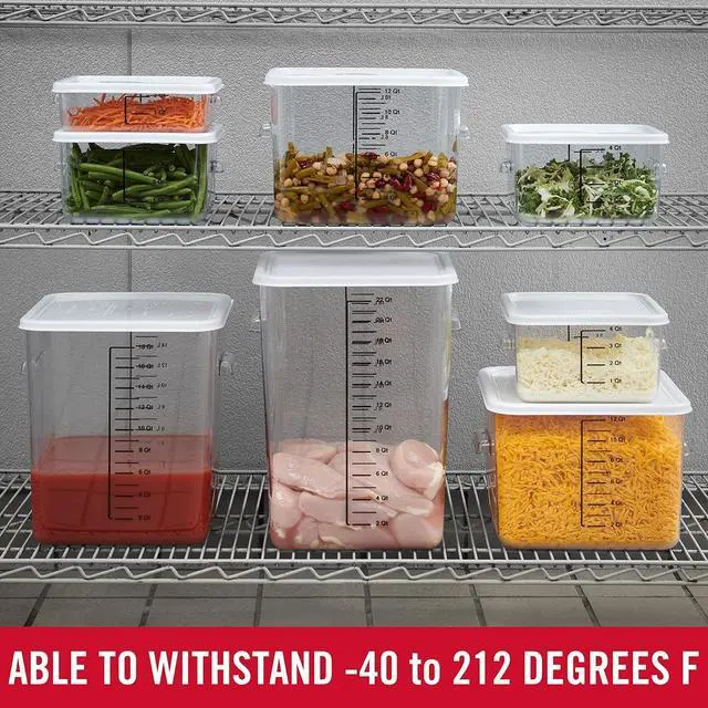 Alt view image 6 of 7 - Rubbermaid Commercial Products, Space Saving Square Food Storage Container, 12 Quart, Clear, for Kitchen/Sous Vide/Meal Prep