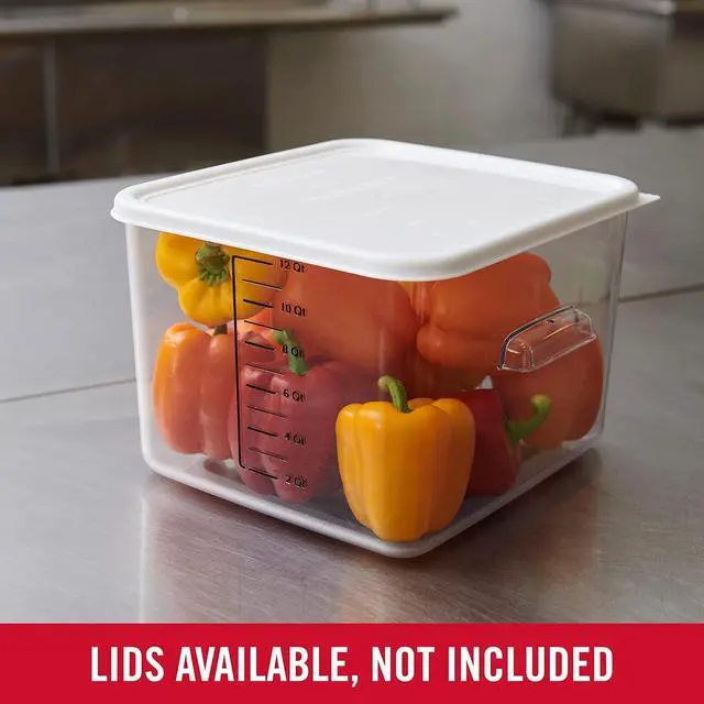 Alt view image 7 of 7 - Rubbermaid Commercial Products, Space Saving Square Food Storage Container, 12 Quart, Clear, for Kitchen/Sous Vide/Meal Prep