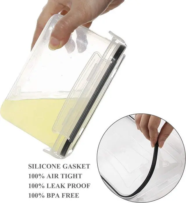 Alt view image 4 of 7 - Wildone Cereal & Dry Food Storage Container Set of 16 [0.8L /3.38 Cups] for Sugar, Flour and Baking Supplies, Airtight Leak-proof & BPA Free, with 20 Labels & 1 Marker