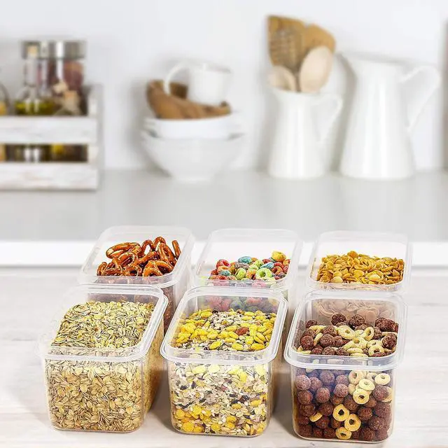 Alt view image 6 of 7 - Wildone Cereal & Dry Food Storage Container Set of 16 [0.8L /3.38 Cups] for Sugar, Flour and Baking Supplies, Airtight Leak-proof & BPA Free, with 20 Labels & 1 Marker