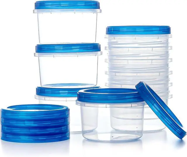Main image of Freezer Storage Containers, [10 Pack-16 oz] Ultra Thick Freezer Containers with Leakproof Twist Top Lids, Heavy Duty BPA Free Stackable Food Containers for Lunch/Salad/Leftover/Soup/Oats/Ice Cream