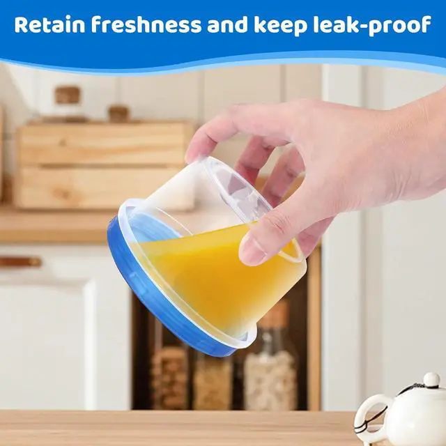 Alt view image 5 of 7 - Freezer Storage Containers, [10 Pack-16 oz] Ultra Thick Freezer Containers with Leakproof Twist Top Lids, Heavy Duty BPA Free Stackable Food Containers for Lunch/Salad/Leftover/Soup/Oats/Ice Cream