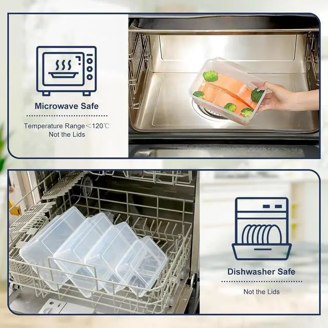 Alt view image 4 of 7 - 50 PCS Food Storage Containers Set, Plastic Food Containers for Pantry Kitchen Storage and Organization, Microwave and Dishwasher Safe, Leakproof & BPA-Free with Labels Pen(25 Containers & 25 Lids)