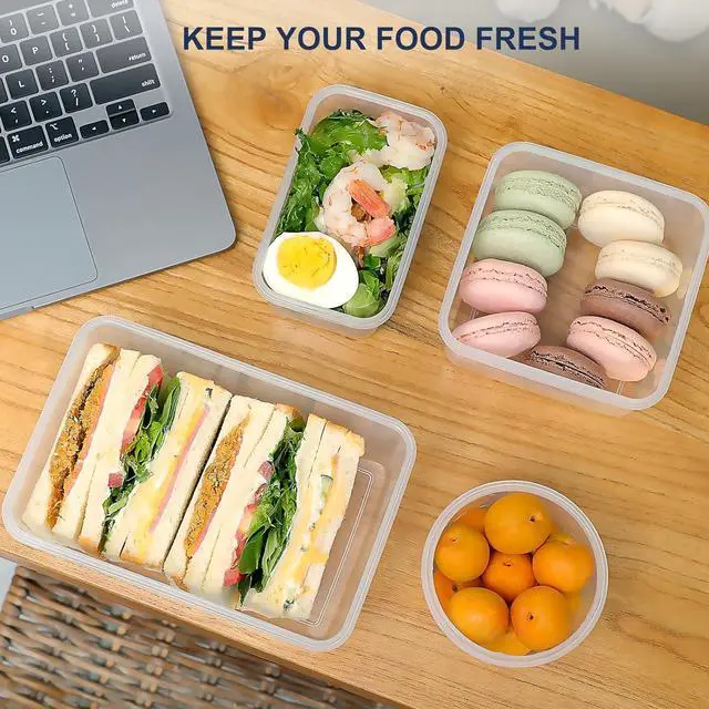 Alt view image 7 of 7 - 50 PCS Food Storage Containers Set, Plastic Food Containers for Pantry Kitchen Storage and Organization, Microwave and Dishwasher Safe, Leakproof & BPA-Free with Labels Pen(25 Containers & 25 Lids)