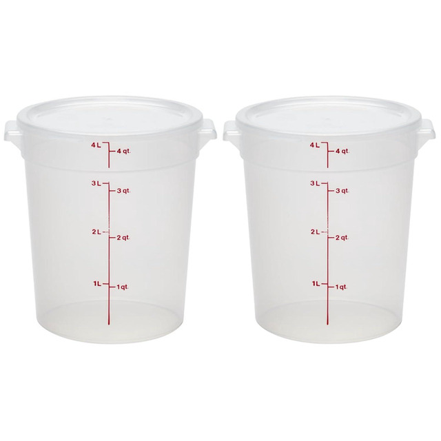 thumbnail image 2 of Cambro Food Storage Container Set – 4 Quart & 6 Quart With Red & Green Lids – 2 Pack 2 of 5
