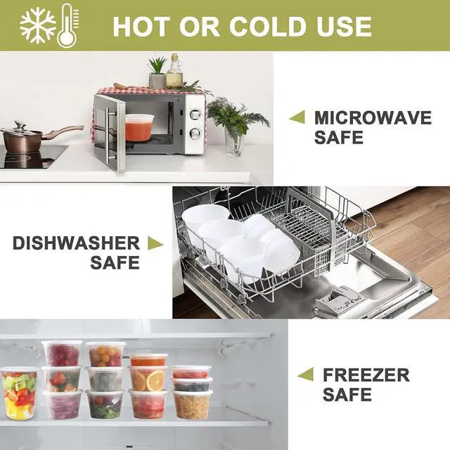 Alt view image 5 of 7 - Deli Containers with Lids: [48 Sets 3 Sizes] 8 oz, 16 oz, 32 oz Plastic Soup Containers Reusable, Airtight Food Storage Containers for Restaurant Take Out, BPA Free, Microwave/Dishwasher Safe