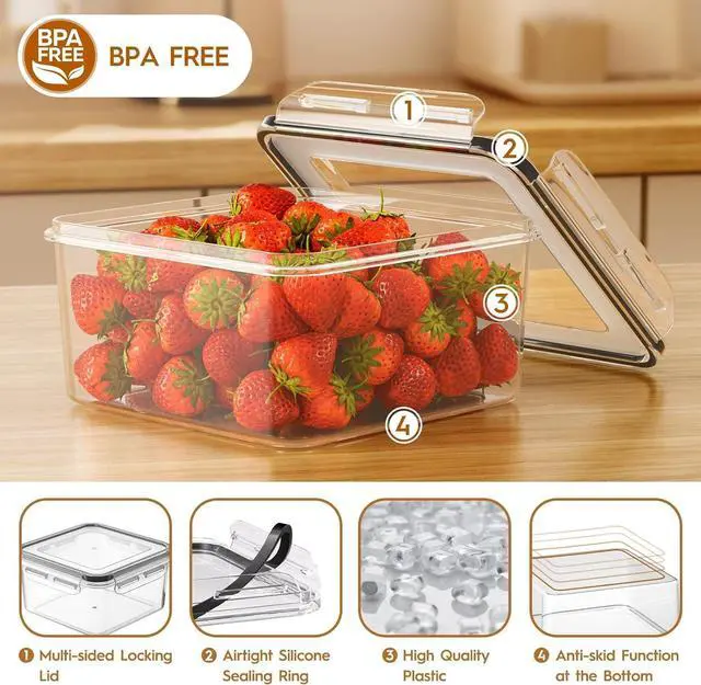 Alt view image 6 of 7 - 40 Pcs Food Storage Containers with Lids Airtight (20 Containers & 20 Lids), Plastic Meal Prep Container for Pantry & Kitchen Organization, BPA-Free, Leak-Proof with Labels & Marker Pen