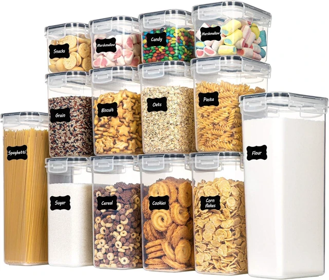 Main image of CHEFSTORY Airtight Food Storage Containers Set, 14 PCS Kitchen Storage Containers with Lids for Flour, Sugar and Cereal, Plastic Dry Food Canisters for Pantry Organization and Storage